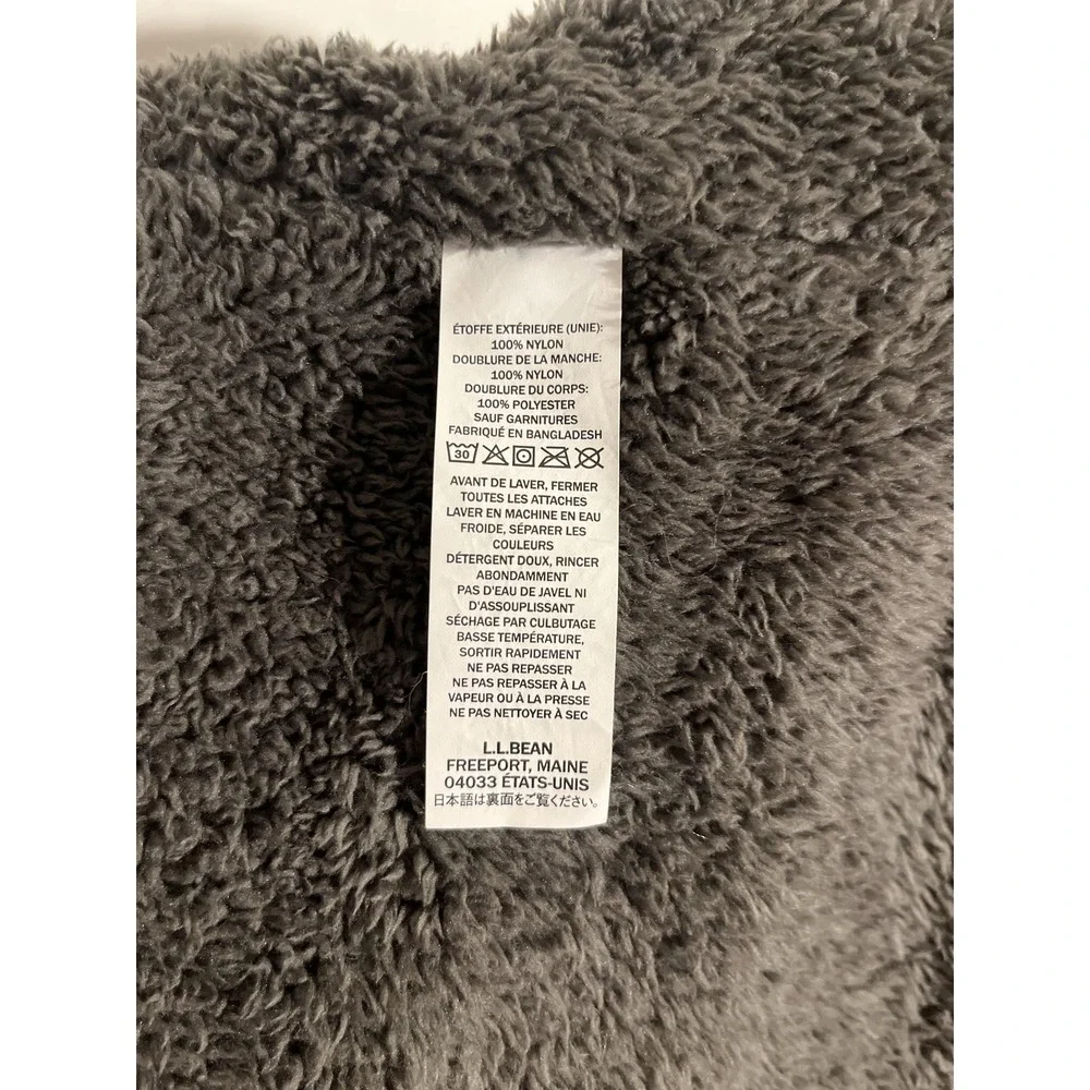 L L Bean Jacket Womens 3X Plus Blue Hooded Nylon Sherpa‎ Lined Winter Coat